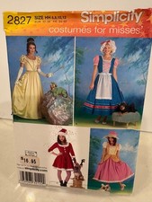 Simplicity 2827 Misses 6-12 Dog Costume Pattern Fairy Tales UNCUT