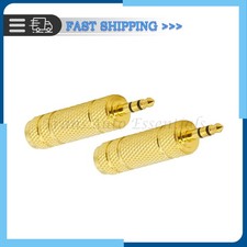 2PCS Stereo Headphone Audio Adapter 6.35mm 1/4" Female To 3.5mm 1/8" Male Jack