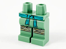LEGO Sand Green Hips and Legs with Dark Turquoise Sash and Tan Knee 970c00pb1162