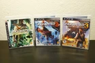 PS3 Uncharted Trilogy 1 2 3 Black Label Games Lot CIB Manual Mint Disc Tested
