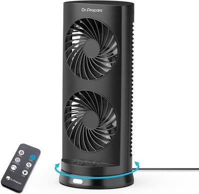 Desk Fan USB DC Tower Cooling Fan with Remote Control, Portable Oscillating Fan