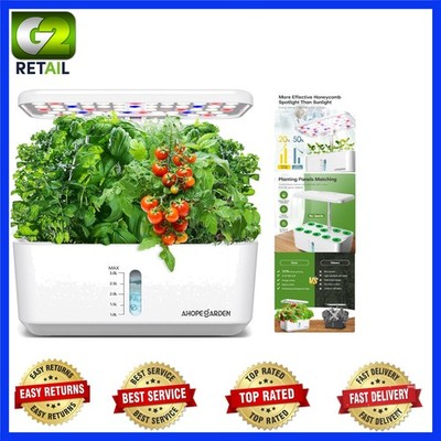 10-Pod Hydroponics Growing System with Adjustable LED Light for Home Gardening