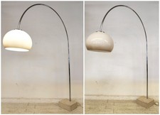 LAMPADA da TERRA ARCO anni 70 DESIGN Space Age CROMATA TRAVERTINO PLEXIGLASS