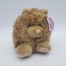 Vintage Puffkins CINNAMON Plush 1994 Swibco Small Puffy Toy Cat 9-21-97