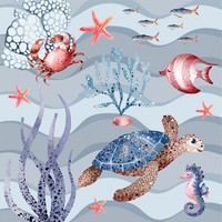 20 Servietten Deep Sea Tiere SchildkröTen Seestern Tiefsee Ozean Maritim 33X33Cm