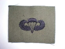 US ARMY EMBROIDERED BASIC PARACHUTIST BADGE INSIGNIA - BDU
