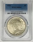 1925 Peace Silver Dollar Coin PCGS MS 64 (40)