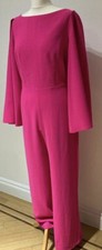 Ella Boo Jumpsuit Size 10 Hot Pink Wide Leg Special Occasion Wedding Guest