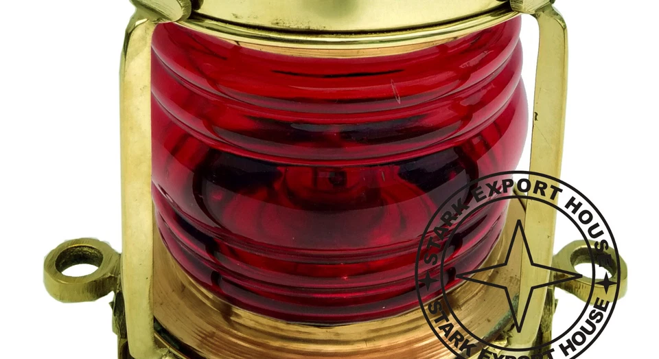 Lámpara de mesa y colgante de latón lámpara de aceite de vidrio decoración del hogar (11,5 pulgadas) roja Foto 3 de 4