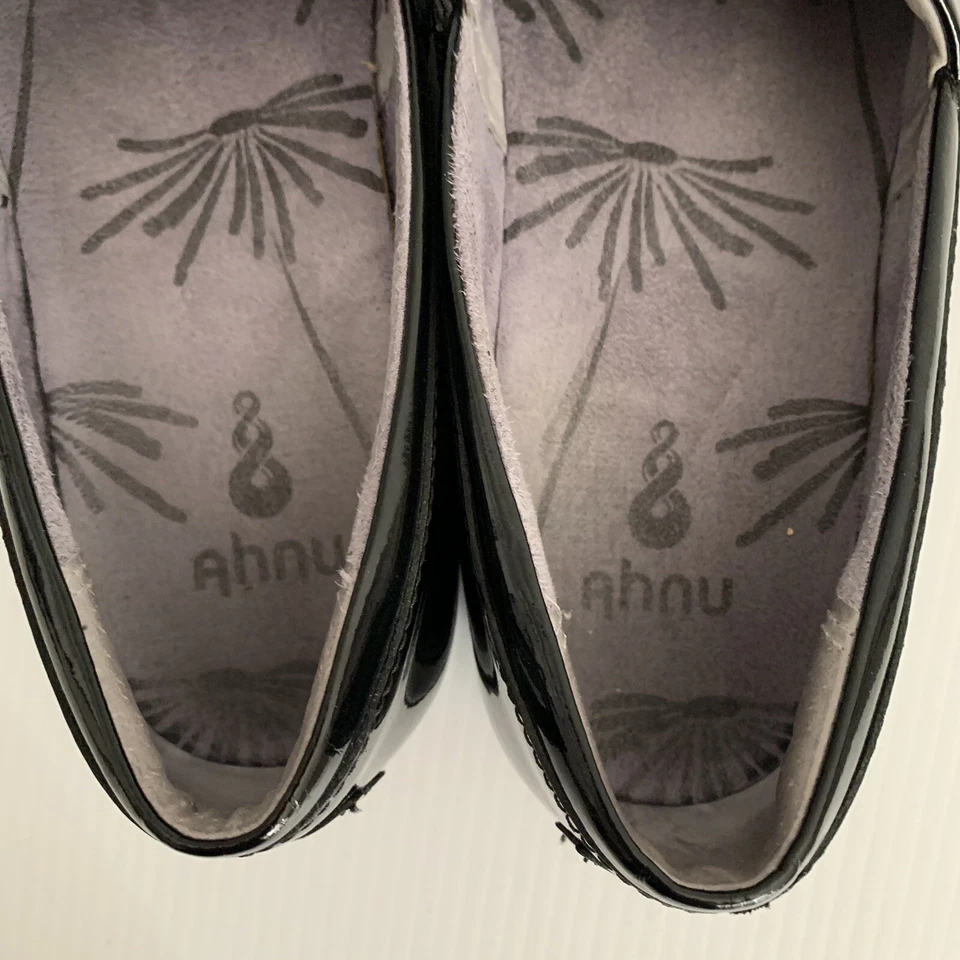 Ahnu Jackie 漆皮黑色休闲一脚蹬乐福鞋 6.5 码 — 第 2/4 张图片