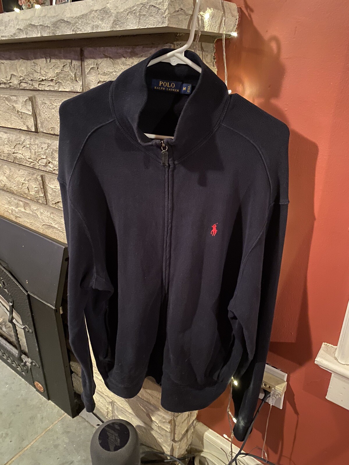 Ralph Lauren Polo Uomo Navy con Polo Rossa Pony Full Zip Up Medium