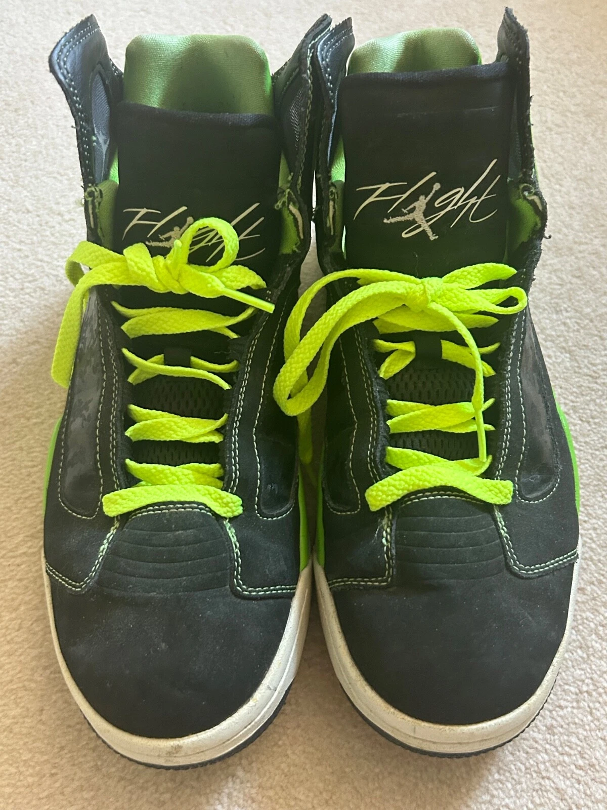 jordan flight luminary verde nero uk9 us10 eu44 28cm ottimo