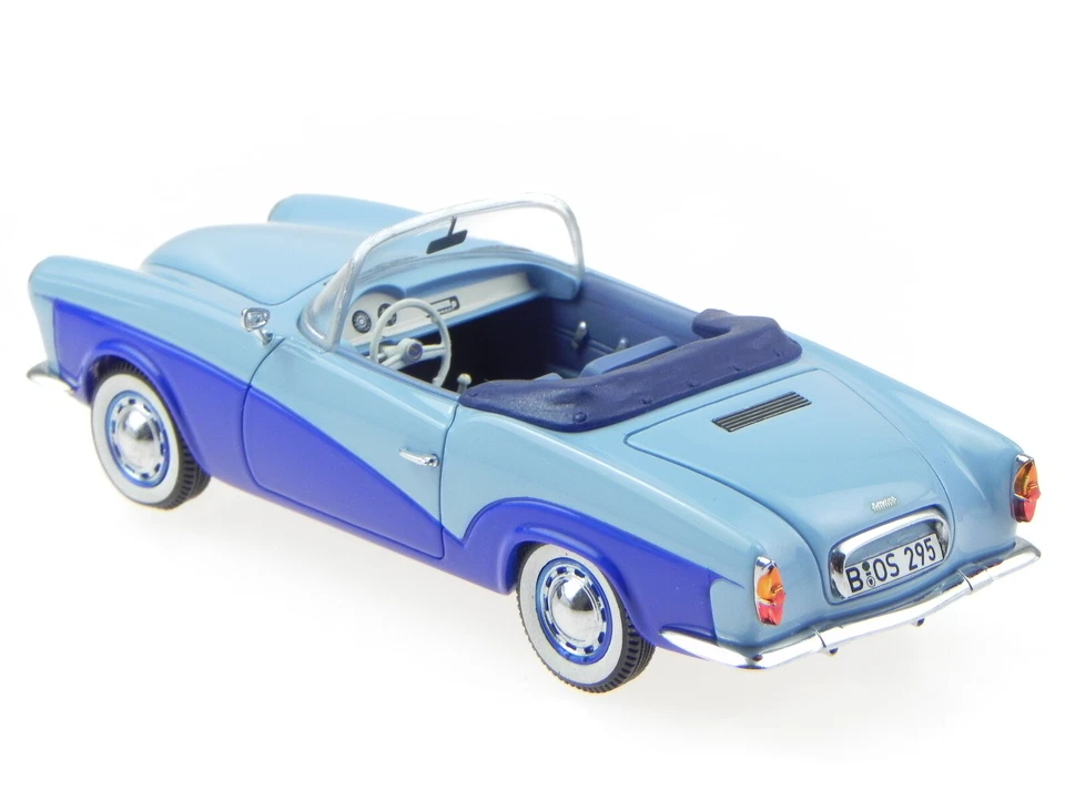 Coche modelo Rometsch Lawrence convertible 1959 azul claro fundido a presión 43295 BOS 1:4 Foto 3 de 4