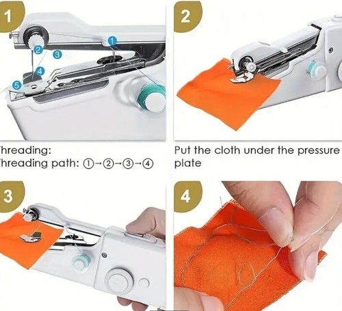 Mini Cordless Sewing Machine Handheld Thread Stitch Clothes Portable Travel Kit - Picture 6 of 6