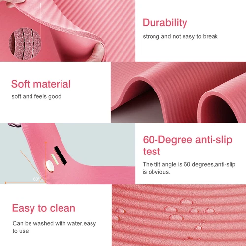 Thick Gym Exercise Mat Yoga Mat Pilates Workout Pad Non Slip Home Class Fitness - Bild 18 von 39