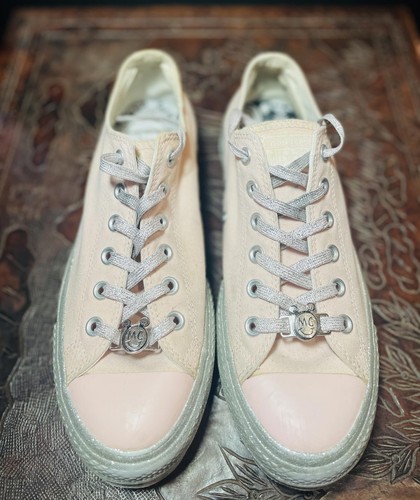 Converse All Star Miley Cyrus Collab Ltd Ed Sneakers Size 7.5 Soft Pink Glitter