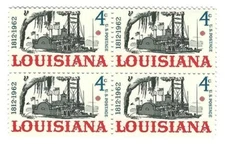 STAMP US SCOTT 1197 "Louisiana Riverboat" 4 CENT 1962 MNH BLOCK OF 4