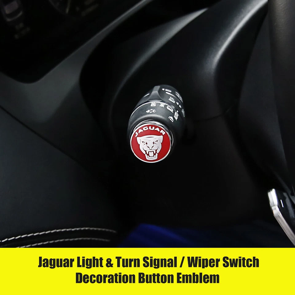 Jaguar XJ XE XF F-Pace Wiper Switch Decoration Button Emblem Sticker Badge Red - Image 2 of 4