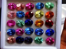 10 Pcs Natural Mix Color Sapphire 7x5 mm CERTIFIED Loose Gemstone Lot Oval Cut