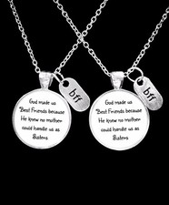 Best Friend Necklace Set God Made Us Best Friends Bff Christmas Gift Jewelry