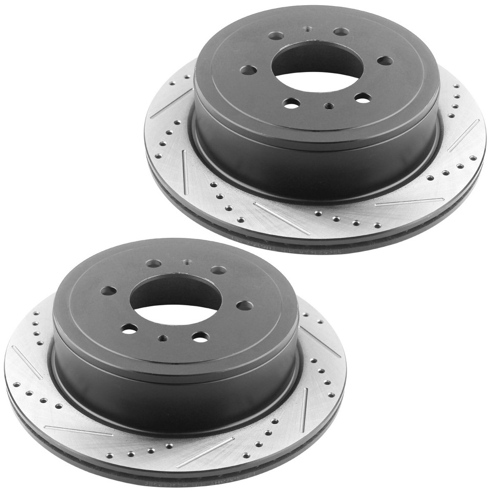 348mm Rear Drilled Brake Rotors Ceramic Pads for 2004 2011 Ford F150