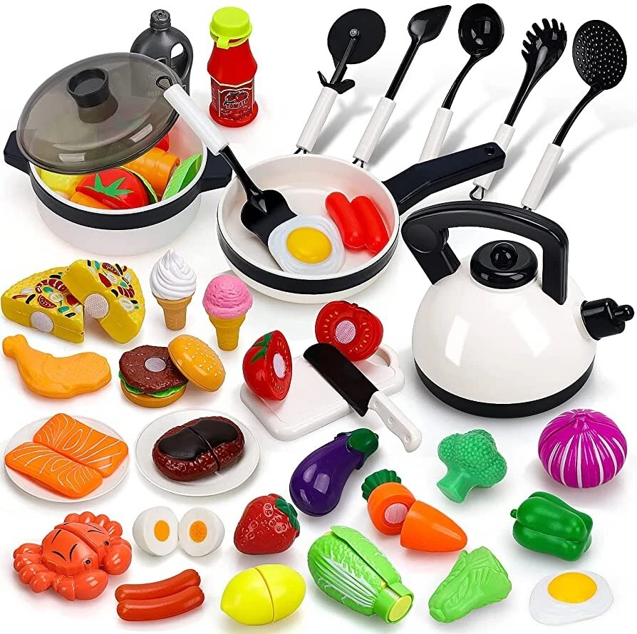 Play Kitchen Accessories Toy, Toddler Kitchen Set, Pans Kids