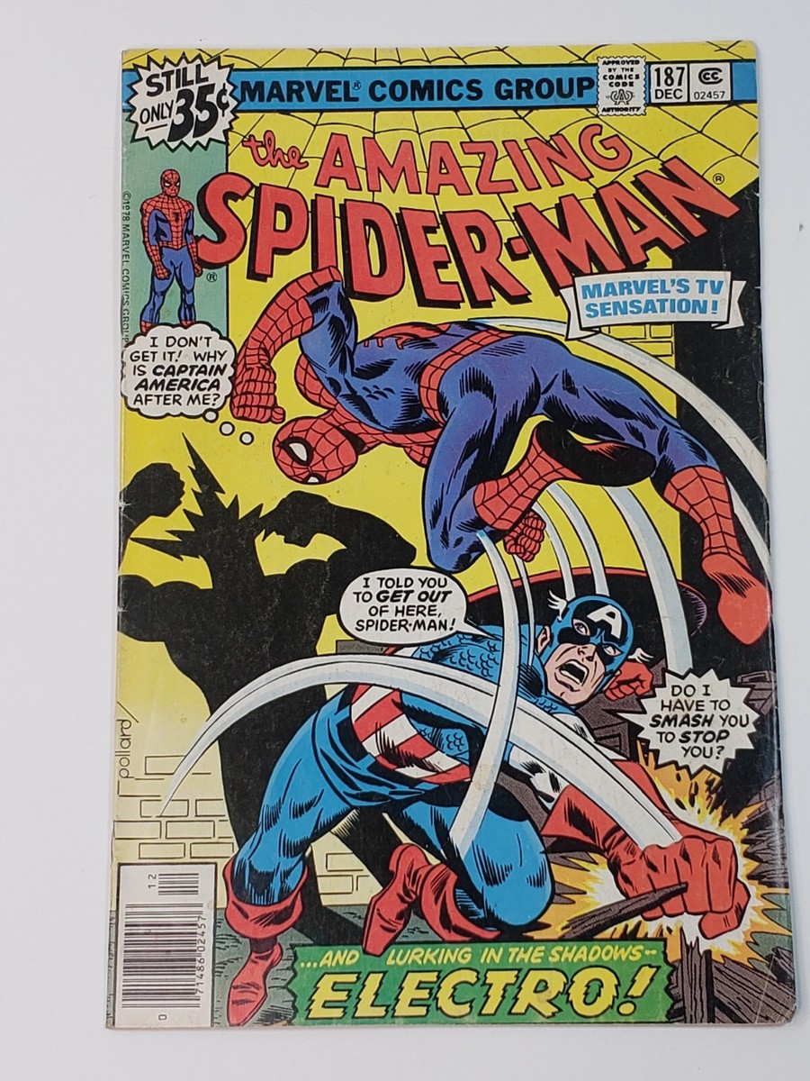 Amazing Spider-Man 187 NEWSSTAND Marvel Comics Captain