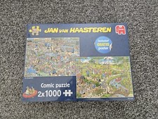 Jan Van Haasteren De Drogisterij Het Park  2x1000 Piece Puzzles BRAND NEW