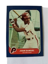 1986 Fleer Mini Baseball Card #93 Juan Samuel Philadelphia Phillies Nm Free Ship