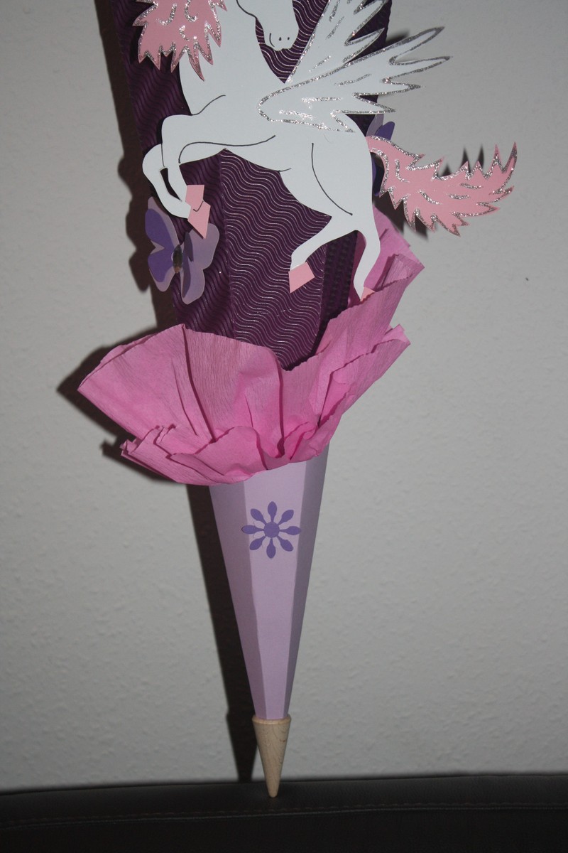 3D-Design-Schultüte aus Stoff Zuckertüte Pegasus Pferd Einhorn Unikat