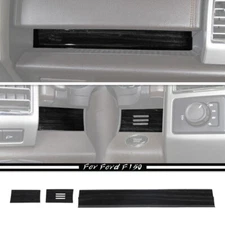 Black Wood Grain Center Console Dash Trim Strips For Ford F150 15-20 Accessories