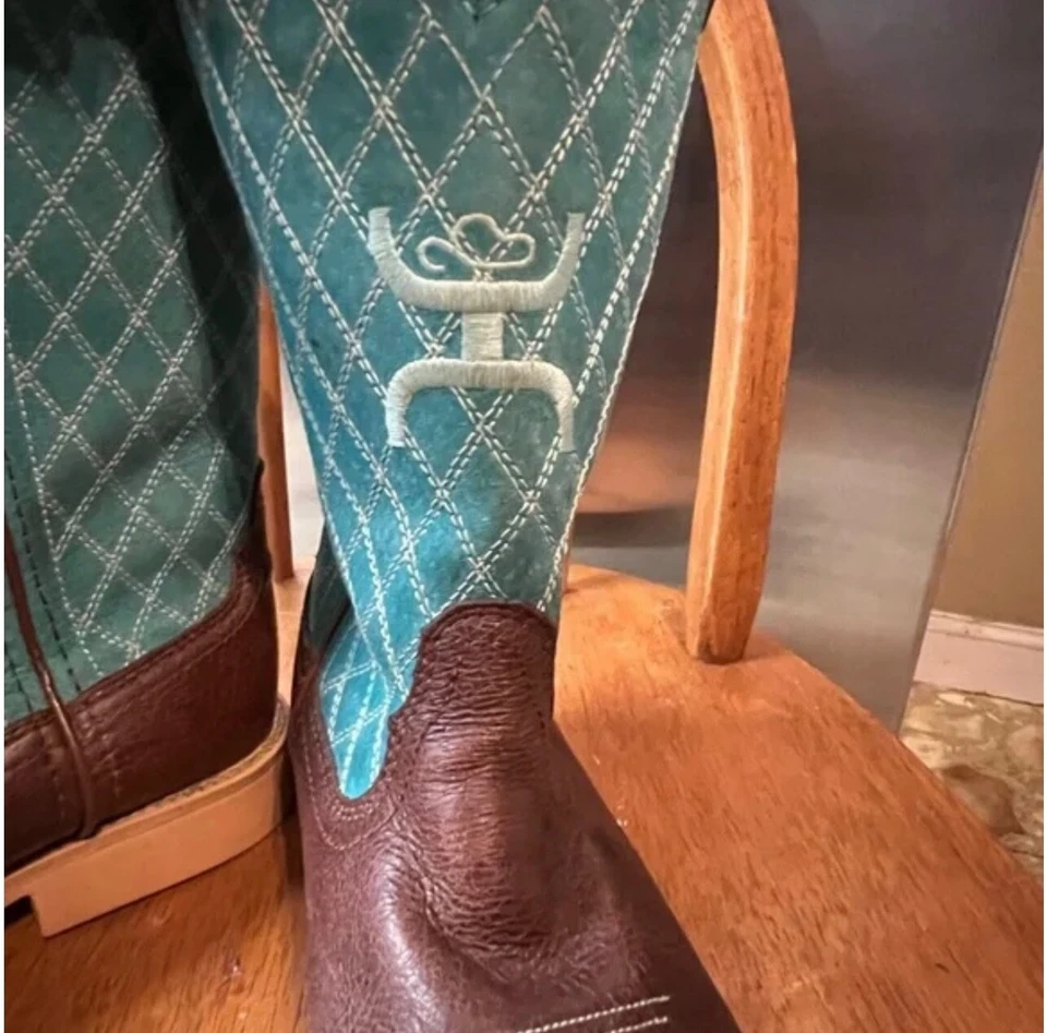 Mujer’s Twisted X Marrón y Turquesa Botas Vaqueras Talla 8.5 Mujer’s/5.5 Juvenil Foto 2 de 4