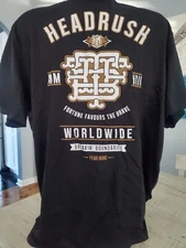 HEADRUSH Men's 2XL Fortune Favours The Brave Black Short Sleeve T-shirt