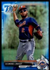 2017 Bowman Chrome 70th Blue Refractor Desmond Lindsay New York Mets