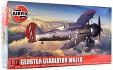 Airfix Gloster Gladiator Mk.I/Mk.II 1:72 Scale Plastic Model Plane Kit A02052B
