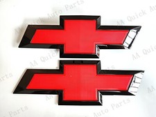 Custom Black Red Front Tailgate Bowtie Emblem For 2016-2018 Gm Silverado 1500