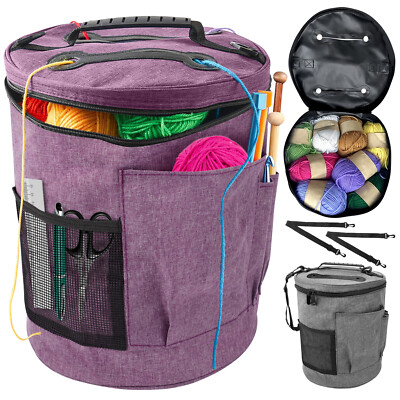 Knitting Bag, Large Capacity Crochet Organizer Yarn Storage Tote Bag Holder