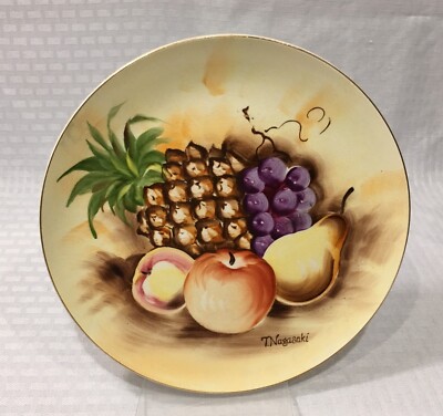 DECORATIVE PLATE / T. NAGASAKI / PINEAPPLE / GRAPES / PEAR / #E2371 / 8.75''