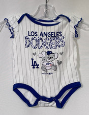 Los Angeles Dodgers One Piece Romper White Pinstripe Bodysuit Infant 0-3 Months