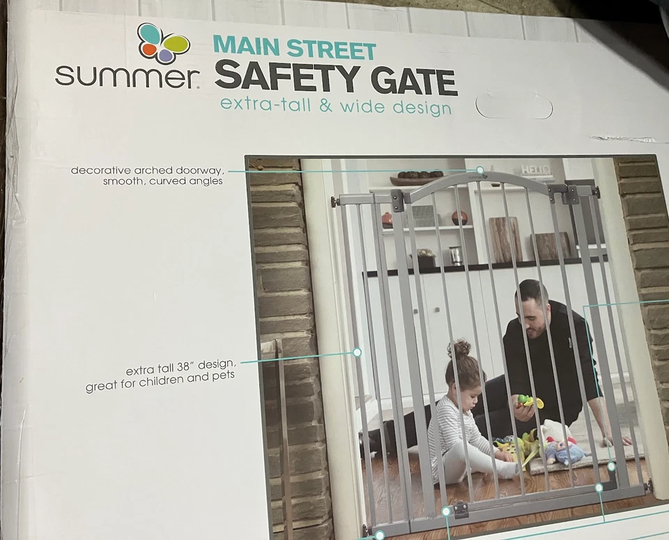 (2) Puerta de seguridad extra alta Summer Infant Main Street One NUEVA en caja, una USADA Foto 2 de 4