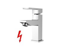 Niederdruck Einhebelmischer Waschbecken Chrom Wasserhahn Eckig Waschtischarmatur