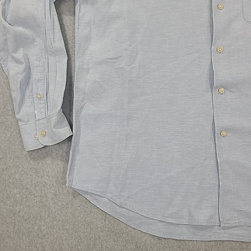 Izod Linen Blend Button Shirt Mens XL Blue Long Sleeve Lightweight Preppy Casual - Picture 7 of 19