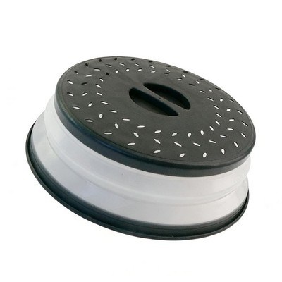 Collapsible Microwave Splatter Cover, 10.5 Inch, Dishwasher-safe, black 