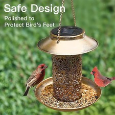 Outdoor Hanging Lantern Retro Design Solar Bird Feeder for Park Patio Yard