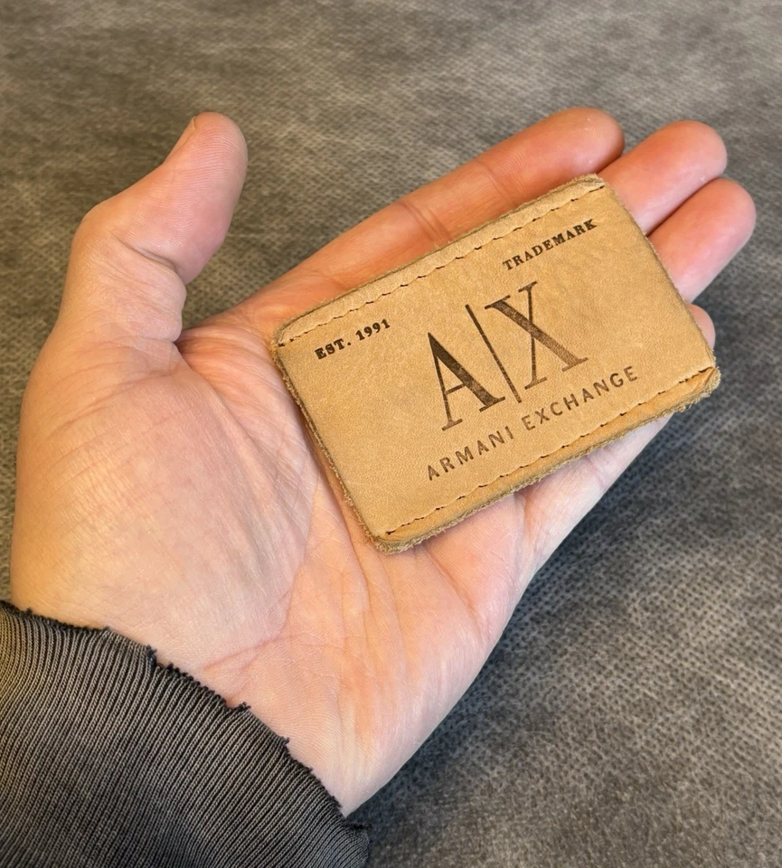 Authentic A/X Armani Exchange Replacement Leather Sew On Patch Vintage Logo - Image 4 of 4