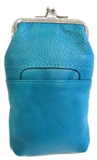 Women 100% Pure Leather Cigarette Case Lighter Match Pocket Zipper Coin Pouch...