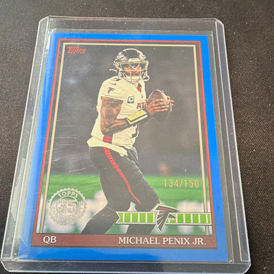 Topps 2025 Michael Penix Jr. Atlanta Falcons Blue /150 #91TF-4