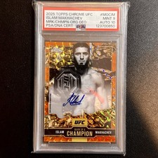 PSA 9 2025 Topps Chrome UFC Mark of a Champion Auto Islam Makhachev #MOC-IM