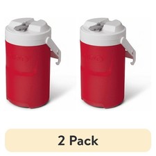 2 pack 1 Gallon Sports Plastic Beverage Jug with Hooks, Red
