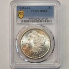 1884 CC Morgan Dollar PCGS MS64- Blast White, Great Cartwheels! SLB2-ckk